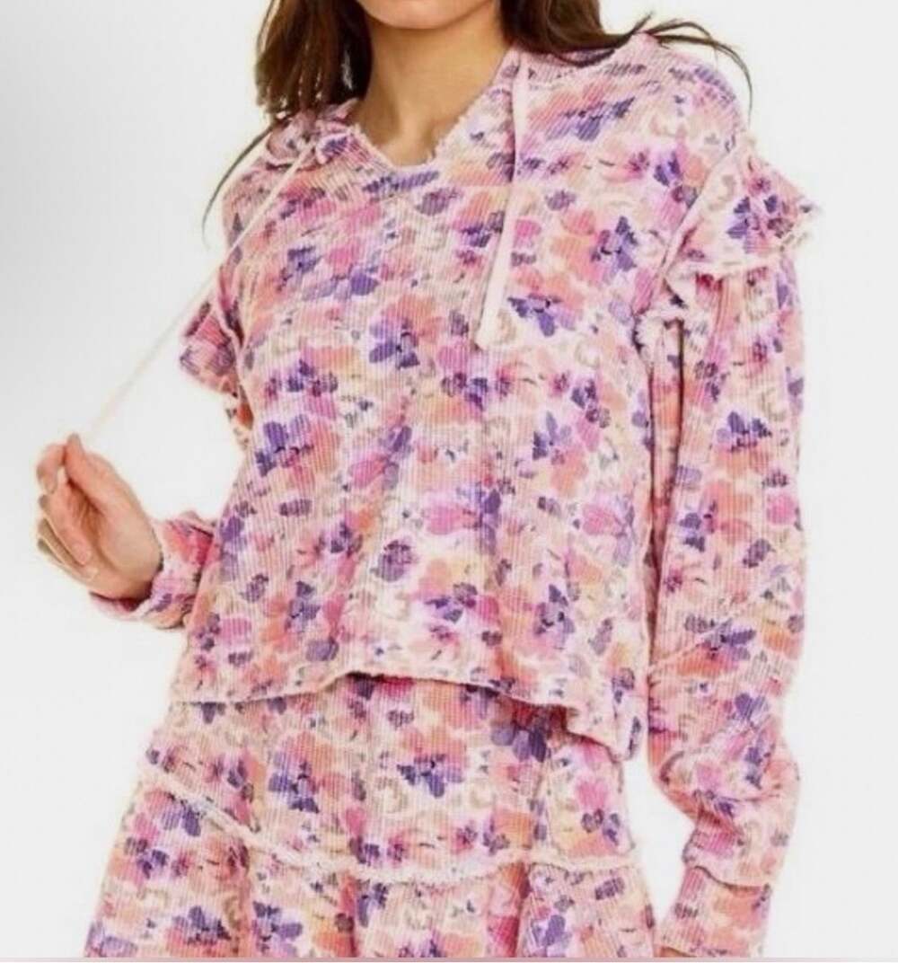 LoveShackFancy Ciel Hoodie Mauve Sunset Women’s Size XS
